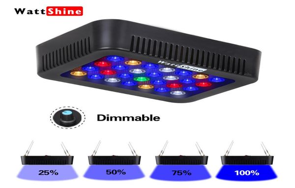 Fish amp Fournitures aquatiques Éclairages 140W Lumières d'aquarium LED Éclairage de récif Lampe à gradation Lumières de corail pour aquarium à faible bruit2386356