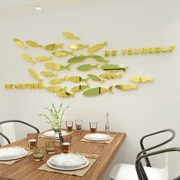 Fish Bandle Mur Home Decor Autocollants acrylique peinture murale amovible décortible moderne carreaux d'adhésif d'auto-adhésifs pour art salon