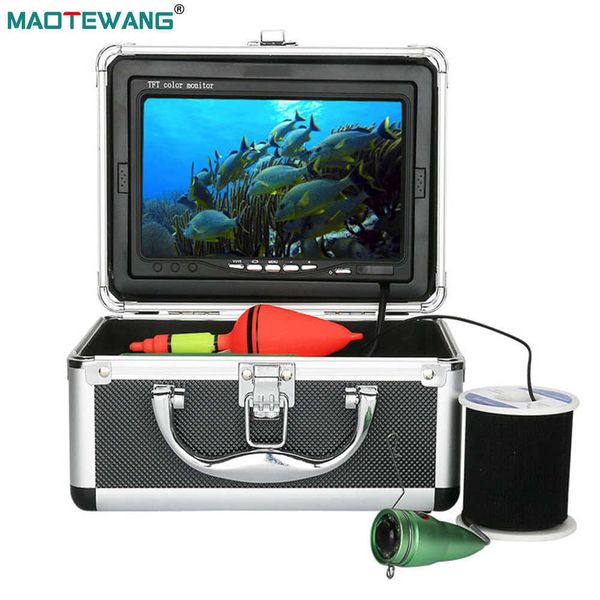 Buscador de peces 1000tvl Buscador de peces de hielo Kit de cámara de video de pesca submarina 6 PCS Luces de lámpara infrarrojas / blancas con monitor de color de 7 