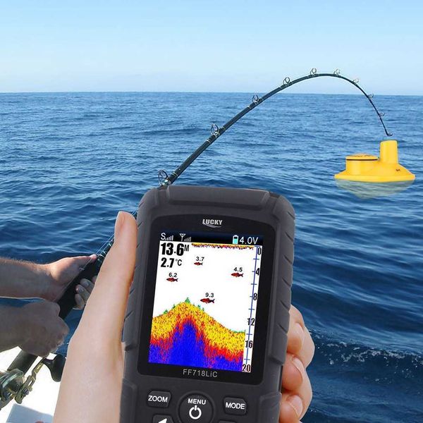 Fish Finder 2021 NOUVEAU Détecteur Alarme de pêche Réel Étanche Fish Finder Monitor 2-en-1 Sonar sans fil Filaire Transducteur Echo Sounder HKD230703