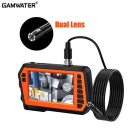 Fishfinder 4.3 "IPS Dual Lens Industriële Endoscoop 2600mAh 1080P 8mm IP67 Waterdichte LED Inspectie Camera digitale Borescope HKD230703