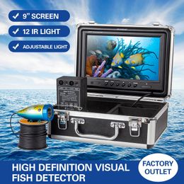 Détecteur de poisson 9 pouces 1200TVL caméra de pêche sous-marine détecteur de poisson 12 lampes LED infrarouges 15M/30M/50M pour la pêche en mer sur glace HKD230703