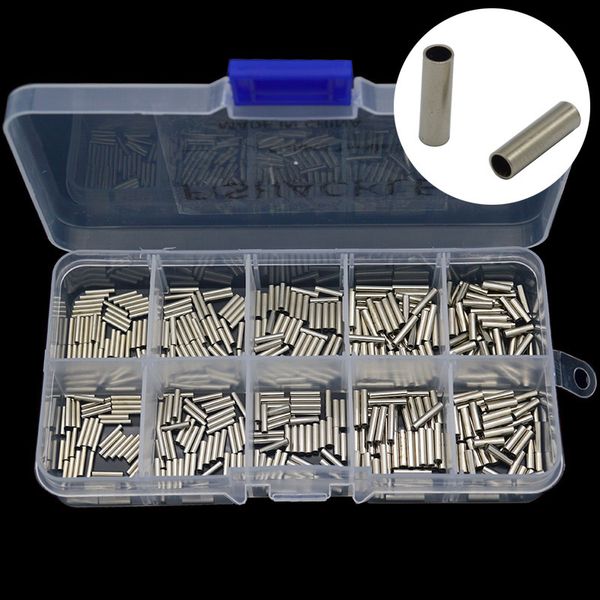 Fish Finder Cuivre Pêche À Sertir Manches 500 pcs ensemble Simple Ligne Ronde À Sertir Tube Fil Connecteur Accessoires 1 0 1 8mm 230807