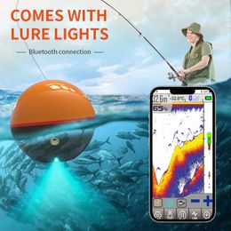 Fishfinder Erchang F68 GPS Draadloze Fishfinder Twee Beam Frequentie Echolood 60 m/200ft Sonar Voor Vissen IOS Android HKD230703