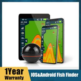 Buscador de peces Erchang Buscador de peces inalámbrico Profundidad portátil Eco Sonda Detector Sonar Alarma Transductor Fishfinder para IOS Android HKD230703