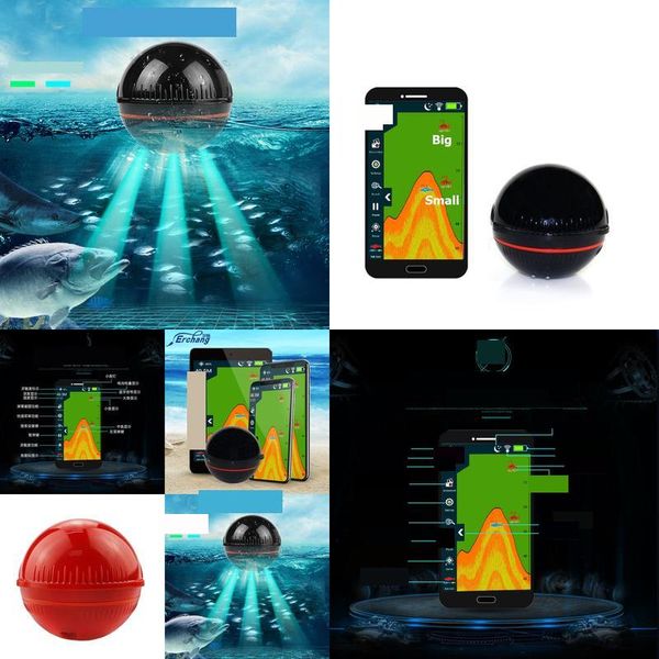 Buscador de peces Erchang Teléfono móvil inalámbrico Bluetooth Detector de sonar inteligente Submarino Visual HD Artefacto de pesca Drop Entrega Otfir