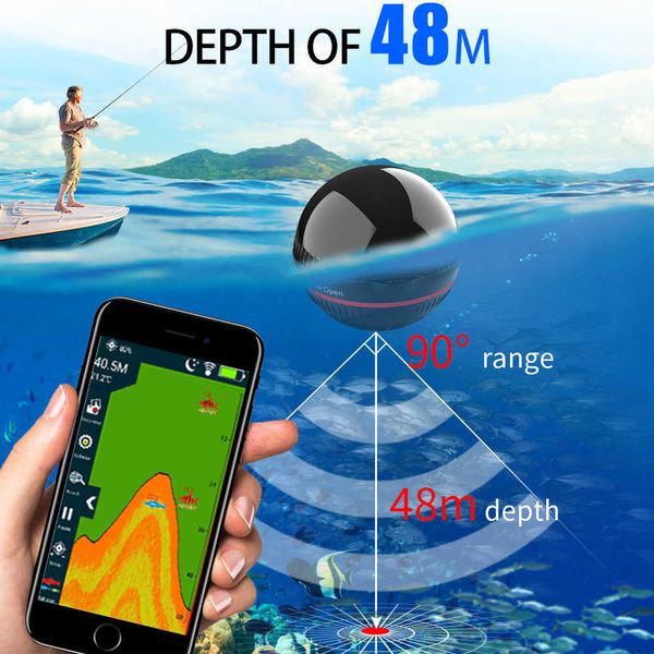 Fish Finder Erchang XA02 Portable Fish Finder Bluetooth Wireless Echo Sounder Sonar Sensor Profondeur Fishfinder pour Lac Mer Pêche HKD230703