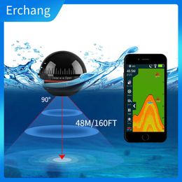Fishfinder Erchang XA02 Draagbare Sonar Fishfinder Bluetooth Draadloze Diepte Zee Meer Vis Detecteren Echolood Sener Fishfinder IOS Android HKD230703