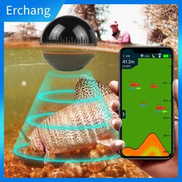 Fishfinder Erchang XA02 Draagbare Sonar Sensor Dieper Diepte 48m/160ft Detector Alarm Bluetooth Fishfinder Voor Vissen Draadloze Echolood HKD230703