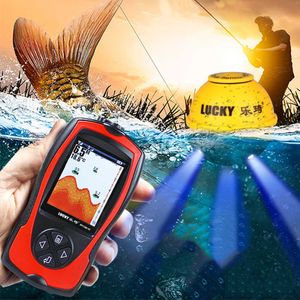 Fish Finder FF1108-1CWLA Sonar Fish Finder Capteur sans fil rechargeable 45M Profondeur de l'eau Echo Sounder Pêche Portable Sonde de pêche de nuit HKD230703