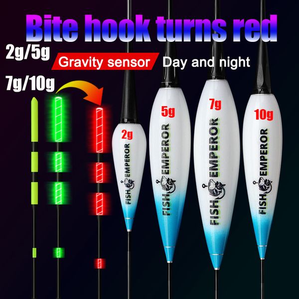 Fish Finder Pêche Smart Électronique Flotteur Capteur de Gravité Led 2g 5g 7g 10g Grande Flottabilité Pose Bobbers Avec Batterie CR425 Glow Stick 230206