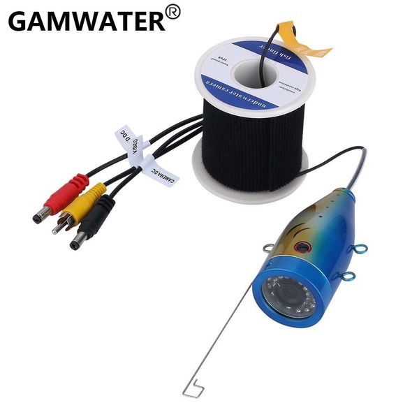 Buscador de peces GAMWATER 1000tvl cámara de pesca submarina con 15 Uds LED blancos lámpara infrarroja Cable de cabeza de buscador de peces 230809