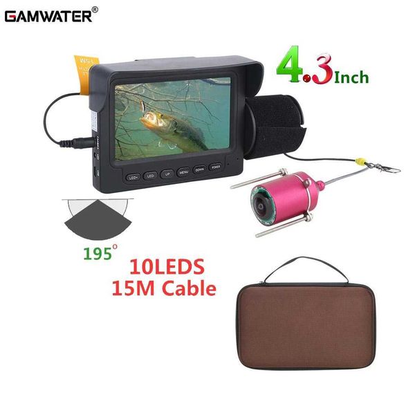 Détecteur de poisson GAMWATER Kit de caméra de moniteur LCD IPS 4,3 pouces pour la pêche sous-marine sur glace en hiver avec 10 lumières infrarouges Cadeau pour garçon HKD230703