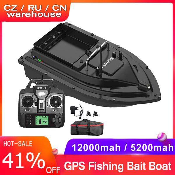 Fish Finder GPS Bateau d'appât de pêche Grand conteneur d'appât Bateau d'appât automatique 400-500M Bateau télécommandé Outils d'alimentation de pêche 5200 / 12000mah 230831