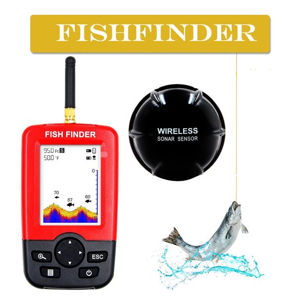 Buscador de peces Lago Pesca en el mar Inteligente Alarma de profundidad portátil Sensor de sonar inalámbrico Señuelo Sonda Aparejos Accesorios 231202