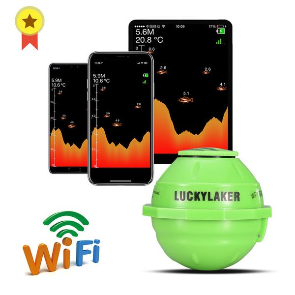 Buscador de peces Lucky FF916 Sonar Inalámbrico WIFI Echo Sounder Detección de pesca para Lake Sea Fishing IOS Android 230809