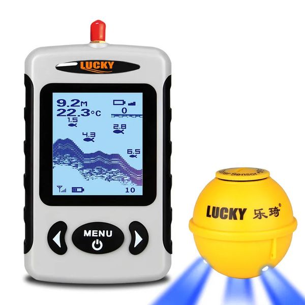 Fish Finder Lucky FFW718 FFW718LA détecteur de poisson Portable sans fil 45 M/135FT Sonar sondeur de profondeur alarme océan rivière lac détecteur de poisson pêche 231016