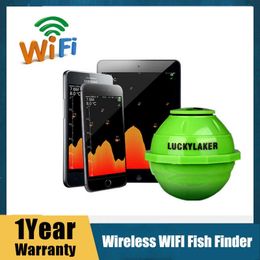 Fishfinder Lucky Sonar Draadloze WIFI Fishfinder Transducer 70M Echolood Detecteren Finder vissen voor Lake Sea Fishing IOS Android HKD230703