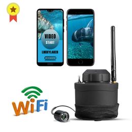 ¡Menú ruso del buscador de peces! LUCKY Buscador de pesca portátil WIFI Cámara submarina FF3309 80m rango de operación inalámbrico Aparejos de pesca de mar de invierno HKD230703