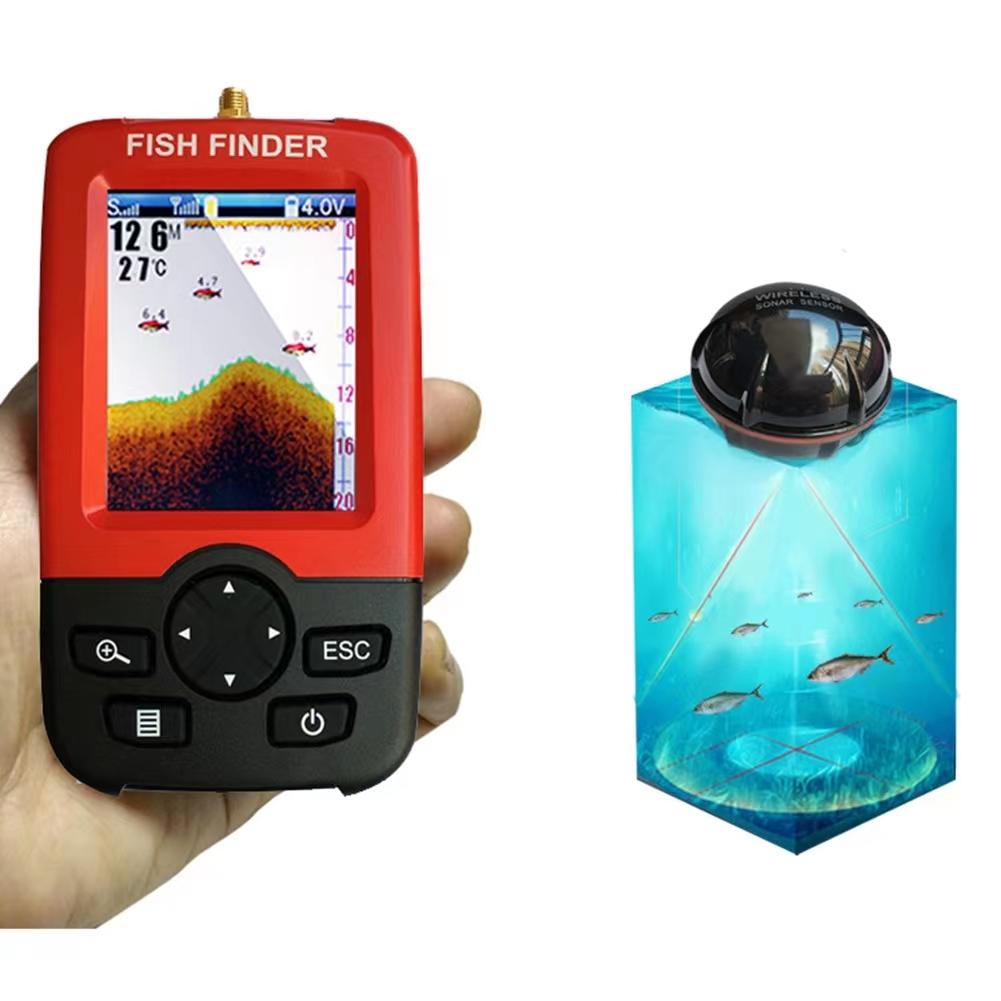 Buscador de peces sonar silencioso subacuático visual HD dispositivo de pesca detector teléfono móvil sonar de peces ultrasónico explosión