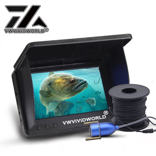 Buscador de peces VZb LCD 5 0 4 3 pulgadas pantalla subacuática 220 cámara de pesca impermeable IPS 1080P 9 horas resistencia visión nocturna 230809