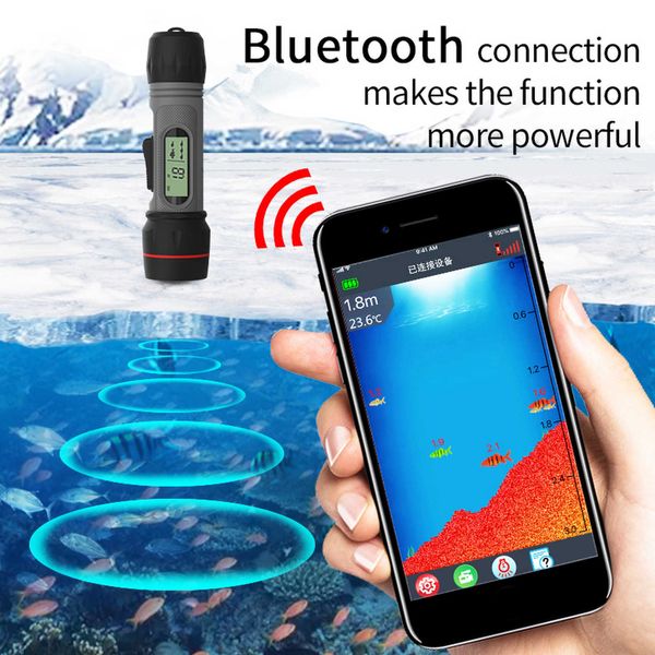 Fish Finder Wireless Fish Finder Recharegable Echo Sounder 0.8-90M Profondeur Sonar Portable Étanche Pour La Pêche Sur Glace D'hiver HKD230703