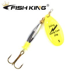 Fish King 1pc 18g 24g de long casting Deep Running Spinners Bait Fishing Lure Artificial Hard Baits Metal Pike Lures Fishing Tackle T191229N