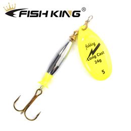 FISH KING 1pc 18g 24g Long Cast Deep Running Spinners Appât Leurre De Pêche Artificielle Dur Appâts Métal Brochet Leurres De Pêche T191327S