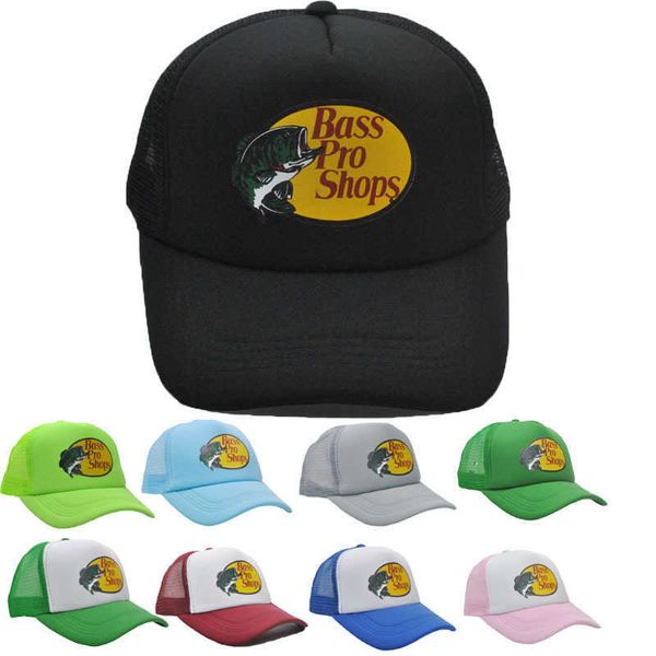 Fish Print Net Hat Bass Pro Shops Chapeau Sunshade Baseball Hat Truck Driver Driver Hat