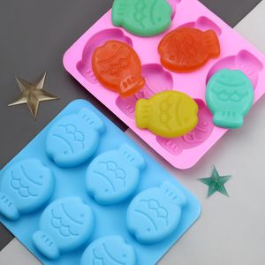 Molde de silicona para jabón en forma de pez, bomba de baño hecha a mano, vela, pudín, gelatina, pastel, postre, manualidades de resina, herramientas para hornear bebés MJ1175