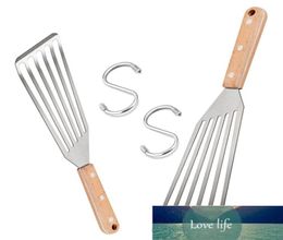 Spatule de poisson en acier inoxydable à fentes à fente de métal spatules à fente super pour la cuisine cuit riveté rivé 2858966