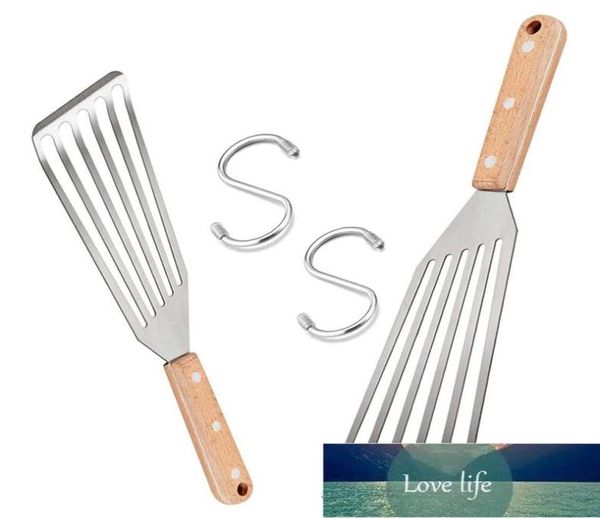 Espátula para pescado, espátula ranurada de acero inoxidable, espátulas ranuradas de Metal, ideal para cocina, mango remachado 5793301