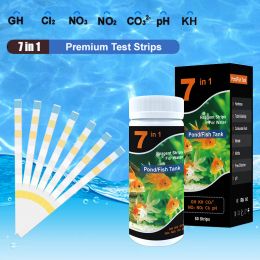 Vistank 7 in 1 testkit zoetwaterzoutwatervijver teststrips voor vissentank testen pH nitriet alkaliteit chloorcarbonaat