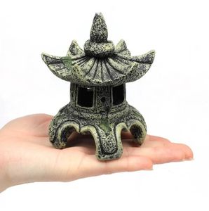 Vistank Aquarium Decor Ancient Emulational Tower Pagoda Resin Statue for Fish Tank Aquarium Ornament Aquarium Accessoires