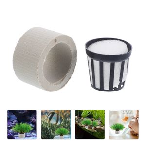 Outil de plantation d'aquarium, Pot en céramique, anneau de maintien d'aquarium, fournitures de roches éponge, jardinière de poids pour la décoration 240226