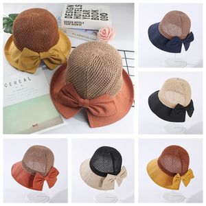 Chapeau de pêcheur chapeau de soleil chapeau épissé pare-soleil d'été casquettes de bronzage dame accessoires de mode noeud papillon chapeaux de voyage