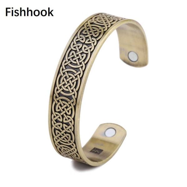 Fishhook Viking Bangles Aliviar los síntomas Migrañas Fatiga Estimular la sangre Circular Imán Brazaletes Pulseras Joyería de moda Q0719