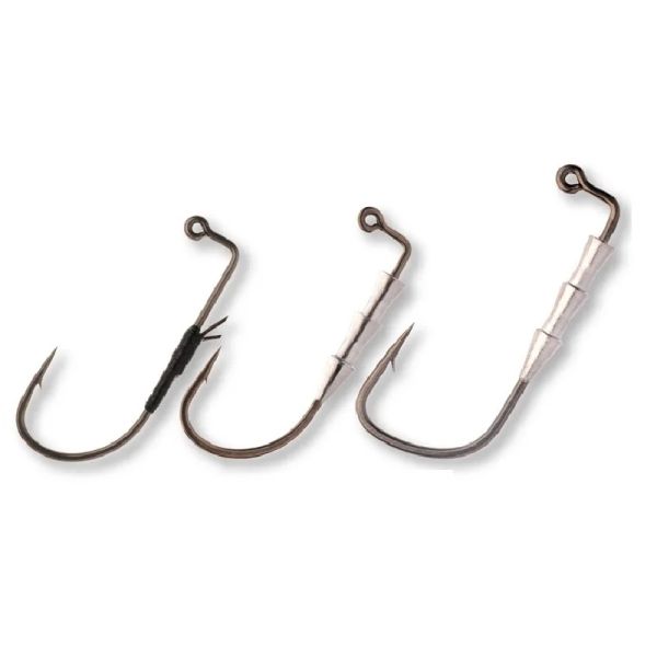 Fishhooks 4 / 5pcs Fishing Peted Worm Hook Balanced Shot Rig Crochet pour Swimbait Soft Plastics Lures Jig Head Hook Insert Pinker Filhater