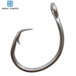 Anzuelos Easy Catch 50 Uds 39960 Acero inoxidable blanco Offset círculo de atún anzuelo de pesca con cebo tamaño 8/0 9/0 10/0 11/0 12/0 13/0 14/0 15/0