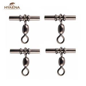 Fishhooks Hyaena 100pcs Cross Line avec Nickle Brass 3 voies Crone Crane pivotant Carpe Tackle de pêche Connecteur de mouches