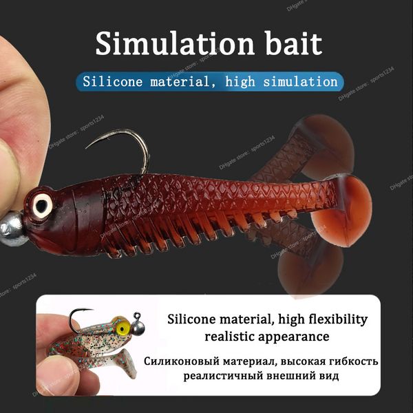 Un conjunto de cebo de plataforma suave, señuelo de racimo, cebo suave de silicona artificial, cebo falso, cebo de Pesca en el mar, conjunto de cebo, cola en T, Wobbler, cebo de Pesca, Señuelos de Pesca artificiales suaves