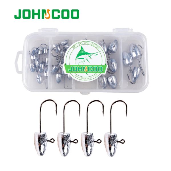 Fishhooks Johncoo 1box Mélange Mélange 5 taille Jig HeadHooks Fishhooks 1G 2G 3G 5G 7G VOL MOLD LUR LUR LUR LUR