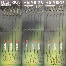 Fishhooks JSM 18 piezas de carpas Cabezas Cabello plataforma de hilo cronceado verde Curve Swank Hook Schan Ligas de carpas Tacebos de pesca Carpa