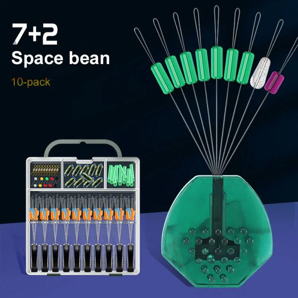 Anzuelos Space Bean, conjunto completo de combinación de silicona, asiento súper flotante, línea principal de pesca, accesorios de equipo de pesca