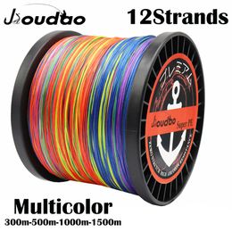 Accesorios de pesca 12 hilos 300M500M1000M1500M Super fuerte PE trenzado línea de pescado 40LB205LB Multicolor agua salada tejido trenzado alambre 230726