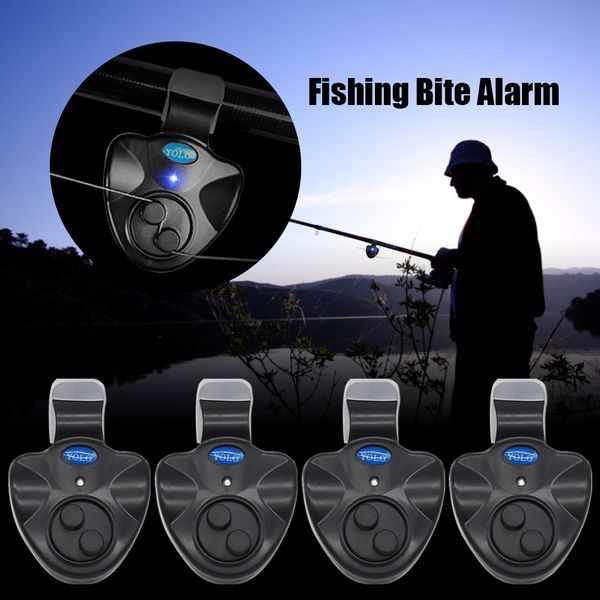 Accessoires de pêche 2 4 12pcs Alarme de morsure électronique w Son LED Lumières Indicateur Alarmes de poisson Buzzer Sirène forte Jour Nuit 230531