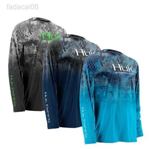 Accessoires de pêche 2023 HUK Nouveaux vêtements de pêche à manches longues ventilés pour hommes Sweat-shirt de protection contre les UV Hauts respirants Chemises de pêche d'été Camisa HKD230706