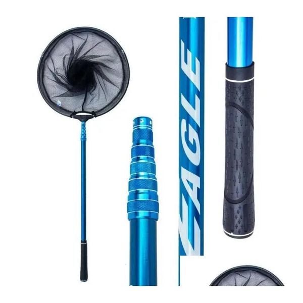 Accesorios de pesca 205cm 245cm 275 cm 305 cm Captura plegable Neta de carbono plegable Largo Manejo telescópico Netadas de aterrizaje Dr Otyhg