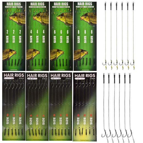 Accessoires de pêche 2448PCS Carp Bait Rig Bouillettes Ready Made attaché Hameçons Terminal Méthode Feeder Carpe Hameçons Tackle set 230619