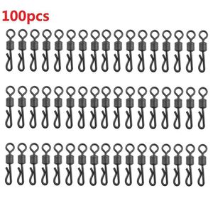 Accessoires de pêche 255075100 pcs Connecteur Roulement Émerillon QShaped Changement Rapide Émerillons Pour Carpe Terminal Tackle 230606